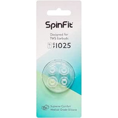 SpinFit CP1025 bezvadu ausu aizbāžņi, kas piemēroti tālruņiem MTW 3, Galaxy Buds 2, Soundcore Space A40 un citiem, L/ML - medicīniskas kvalitātes silikons, patentēti ausu aizbāžņi (uzgaļa diametram