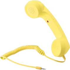avotu karte 3,5 mm retro tālruņa klausule, tālruņa uztvērējs mikrofona skaļrunim, dzeltens