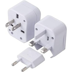 Ceļojuma adapteris — Universālais starptautiskais barošanas spraudņa adapteris — 3 vienā spraudnis — 220 V (balts)