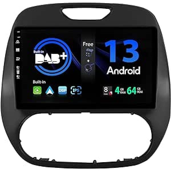 SXAUTO Android 13 — [Iebūvēts DAB] IPS automašīnas radio, kas paredzēts Renault Kaptur Captur (2014.–2019. gads) — Iebūvēts Carplay/Android automašīna — kamera + mikrofons — 4G + 64G — 360 CAM stūres vadība ar ātrās palai