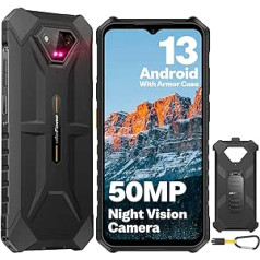 Ulefone Armor X13 Outdoor mobilais tālrunis 50MP + 24MP Night Vision 12GB + 64GB/256GB SD, Android 13 Octa Core 6320mAh 6,52 collas IP68 viedtālrunis bez līguma 4G Dual SIM pirkstu nospiedumu ID NFC 2 gadi