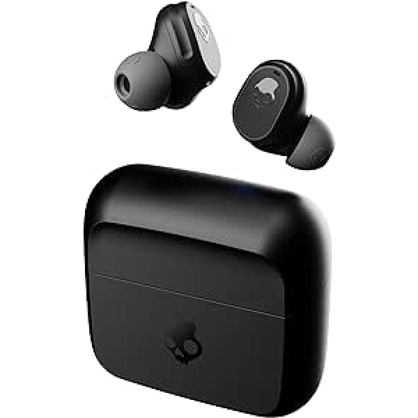 Skullcandy Mod bezvadu in-ear austiņas, 34 stundu akumulatora darbības laiks, mikro, saderīgas ar iPhone, Android un Bluetooth ierīcēm — melnas