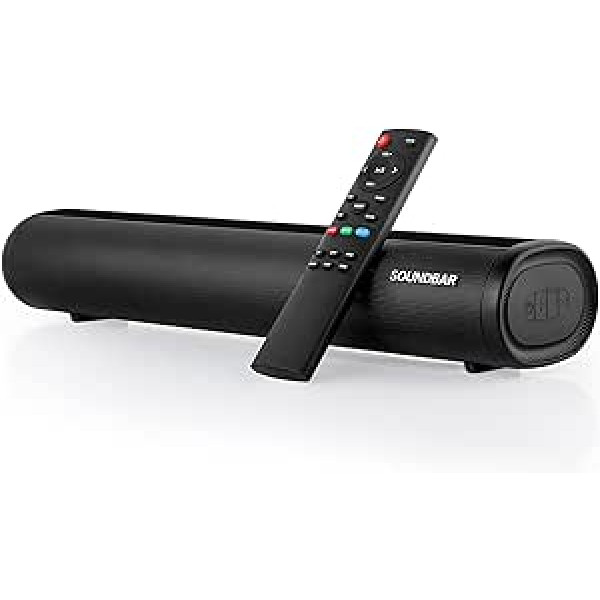 TKMARS Soundbar TV ierīcēm, Mini Soundbar televizors ar 2.0 kanāliem, 5.0 skaļruņi, 3 ekvalaizera režīmi, bezvadu 30 W Bluetooth skaņas josla optiskajam/papildu/USB portam/Bluetooth/AUX/HDIM