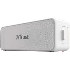 Trust Mobile Bluetooth skaļrunis Zowy Max, pārnēsājama mūzikas kaste, bezvadu kārba, skaļrunis, IPX7 ūdens aizsardzība, 14 stundu atskaņošanas laiks, brīvroku funkcija, mikrofons, stereo skaņa, viedtālrunim - balts