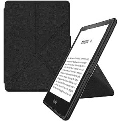 MyGadget Origami futrālis Amazon Kindle Paperwhite 11. paaudzei (no 2021. gada — 6,8 collas) - Mākslīgā āda - Automātiskā miega/pamošanās funkcija - Pārvelkams futrālis melnā krāsā