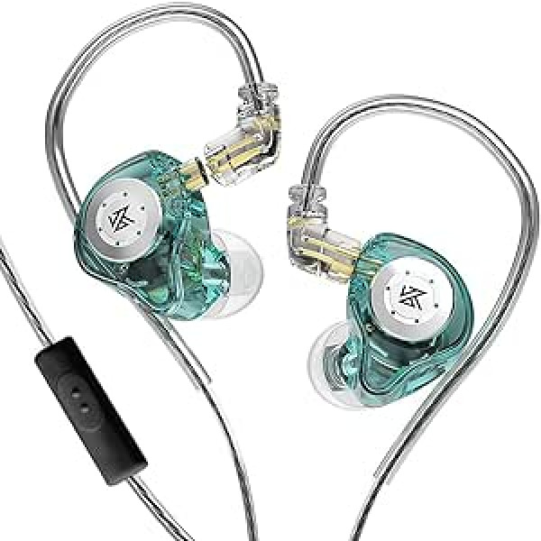 senleeor KZ EDX PRO IEM Austiņas 1DD 10 mm Dual Magnetic Dynamic Driver KZ Austiņas HiFi In-Ear Austiņas Vadu austiņas ar noņemamu C Pin kabeli (ar mikrofonu, ciāna)