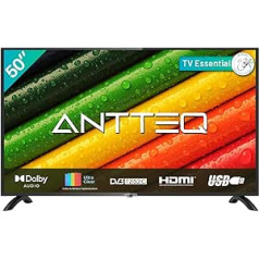 Antteq AB50D1 televizors 50 collu (TV 127 cm), Dolby Audio, LED, trīskāršs uztvērējs DVB-C / T2 / S2, CI+, HDMI, multivides atskaņotājs caur USB, digitālā audio izeja, t.sk. Viesnīcas režīms