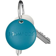 Boompods Boomtag Bluetooth Tracker Tag Item Finder, Smart Sustainable Tracker Devices for Keys/Wallet/Luggage/Bag/Suitcases, Tracking Gadgets/Locator Compatible with Apple Find My App - Ocean Blue