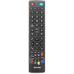 Universal Remote Control for Technika LCD LED 3D Freeview HD TV's Black - With Two 121AV AAA Batteries Included