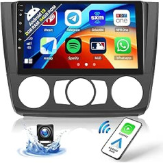 2+62GB 2 DIN Android 13 automobilio radijas, skirtas BMW 1 serijos E87 E81 E82 E88 2004-2012 su Carplay ir Android automobiliu, 9 colių jutiklinis ekranas su Bluetooth WiFi GPS FM/RDS Hi-FI SWC + atbulinės eigos kamera