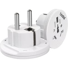 EXTRASTAR 2 Pack Travel Adapter International Plug Adapter uz Franciju angļu, Lielbritānijas, ASV, Kanādas, Ķīnas, Austrālijas, Itālijas, World Plug