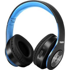 Tuinyo Bluetooth austiņas Over Ear Hi-Fi stereoaustiņas Bezvadu austiņas ar dziļu basu, mīkstas atmiņas proteīna austiņas, iebūvēts mikrofona kabelis PC/mobilais/TV