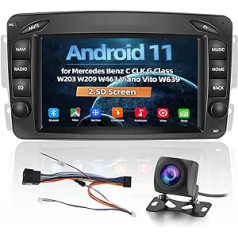 Android 13 Car Radio for Mercedes Benz C CLK G Class W203 W209 W463 Viano Vito W639 Touchscreen Radio with Bluetooth/GPS Navigation/WiFi + AHD Rear View Camera