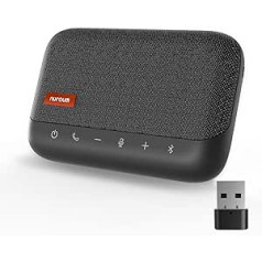 Nuroum A15 Bluetooth konferences skaļrunis ar 4 mikrofoniem, 3 m 360° balss atpazīšana, trokšņu samazināšana, savienojums, izmantojot Bluetooth/Dongle/USB-A/C, savietojams ar Teams/Zoom birojam/mājas birojam,