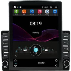 Dubultā DIN automašīnas radio, savietojams ar Apple Carplay un Android Car, 9,7 collu HD automašīnas multivides uztvērējs ar skārienekrānu, Bluetooth, WiFi, GPS navigācija, FM radio, atpakaļskata kamera, IP68