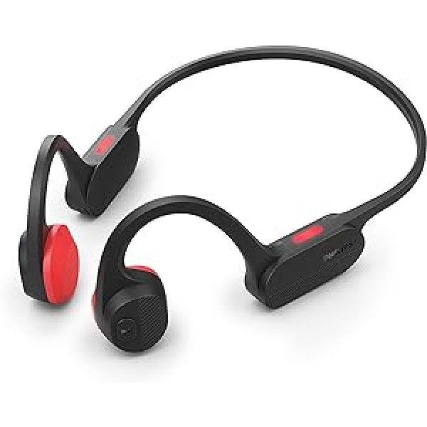 Philips TAA5608BK/00 Kabelloser Open-Ear-Sportkopfhörer|Knochenleitung|Bluetooth LE Audio & LC3|IPX5 wasserbeständig|6 Stunden Wiedergabe|LED-Sicherheitsleuchten|Mikrofon|Tasche|USB-C-Kabel|