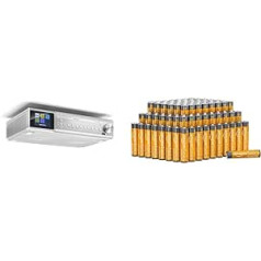 „Karcher RA 2060D-S Undermount“ virtuvės radijas su CD grotuvu ir „Amazon Basics“ AAA šarminėmis baterijomis, galingas, 1,5 V, 100 vnt.