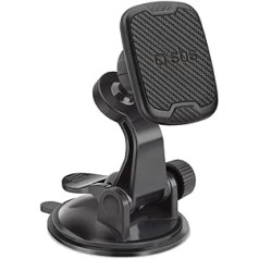 SBS Arizona Car Phone Holder, Universal Phone Holder for Windshield and Dashboard, Magnetic Car Mount with Suction Cup and 2 Metal Plates Included