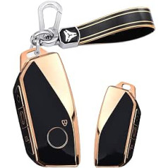 HIBEYO Keyless Car Key Case Piemērots BMW TPU Protective Case Key Cover priekš BMW X7 G07 Energy 7 Series Ix XM I7 X7 735Li 2023 Remote Key Shell Jaka aizsargs Key Case 3 Buttons Black