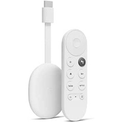 Chromecast ar Google TV (HD) White Ice — straumēšana televizorā ar tālvadības pulti un balss meklēšanu — filmas, Netflix, DAZN un daudz kas cits