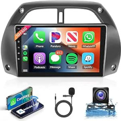 Android 11 Car Radio 2 DIN priekš Toyota RAV4 2001-2006 ar bezvadu Carplay Android Car Navigation GPS 9 collu skārienekrāna automašīnas radio ar Bluetooth FM/RDS WiFi/USB/DAB+/Hi-Fi/OBD2/SWC + atpakaļgaitas kameru