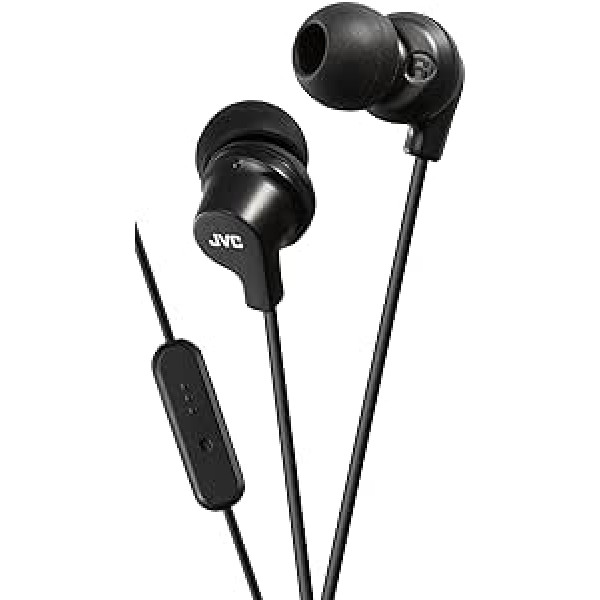 JVC HA-FR15-BE In-Ear-Kopfhörer mit Fernbedienung/Mikrofon, Schwarz (schwarz)