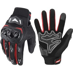 KEMIMOTO Motorrad-Handschuhe, CE-geprüft, 2KP, Motorradhandschuh, Herren, atmungsaktiv, mit Touchscreen, Vollfinger, für Motorradlauf, Roller-Handschuhe, rutschfest, Motorradhandschuhe für Damen und Herren, für Motocross