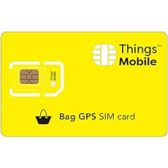 SIM kortelės GPS TRAKER für Taschen - Things Mobile - su weltweiter Netzabdeckung und Mehrfachanbieternetz GSM/2G/3G/4G. Ohne Fixkosten und ohne Verfallsdatum. 10 € su Guthaben