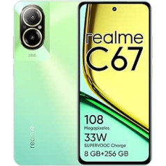 realme C67 8+256GB Android viedtālrunis 108MP 3x sensora tālummaiņas AI kamera, Snapdragon® 685 6nm Full HD 6,72