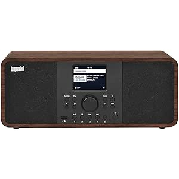Imperial DABMAN i205 stereo garsiakalbiai, DAB+/DAB/FM/interneto radijas, Spotify Connect, USB, WLAN), spalva: medžio efektas