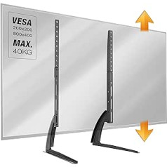 RICOO Universale TV Standfuss, TV Ständer Höhenverstellbar, FS502 TV statīvs Fernseher für 30-65 Zoll bis 40 kg, maks. VESA 800x400, Stabils Stahl, Schwarz