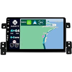 BXLIYER Android 12 IPS automašīnas radio, kas piemērots Suzuki Grand Vitara (2005-2015) - 4G+64G - Iebūvēts DSP/Carplay/Android Car - Kamera + mikrofons - 9 collu 2 DIN - Stūres vadība WiFi DAB 360 kamera