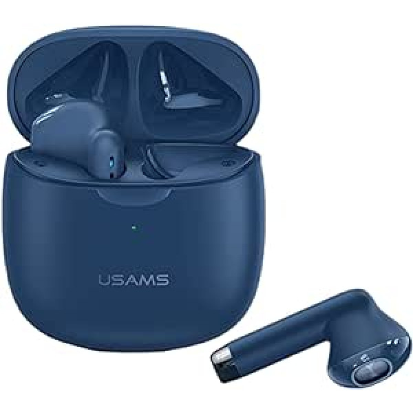 Bluetooth bezvadu austiņas ieliekamas ausīs ar jaudīgu basu ar USB-C ātrās uzlādes BT 5.0 HiFi 3D stereo skaņu True bezvadu austiņas ar integrētu mikrofona skārienvadību Super Mini (zils)