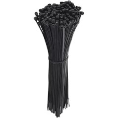 400 Pieces Cable Ties Black (100mm x 1.9, 150mm x 1.9, 200mm x 2.8, 250mm x 3.6), Plastic Cable Ties, Strong Nylon Cable Ties, Black Nylon Cable Ties for Home, Gardening