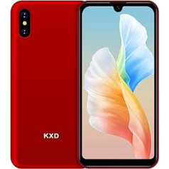 EL KXD A1 viedtālrunis bez līguma, lēts 5,7 collu 16 GB ROM, 128 GB paplašināms 2500 mAh akumulators, 8 MP + 5 MP kamera ar divām SIM kartēm, sejai atbloķēta Android 8.1 četrkodolu 3G mobilais tālrunis, 3 ligzdas/GPS/WiFi/FM — sarka