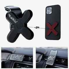 AIKLO Mobile Phone Holder Car Magnet + Grip | Universal Magnetic Mobile Phone Stand for iPhone or Other Smartphone | Car Accessories Interior Exclusive Compatibility with Aiklo Grip (Finger Holder)