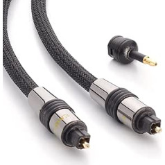 Eagle Cable by Inakustik – 10021015 – Deluxe optinis kabelis | skaitmeniniams garso signalams | 1,50 m juodai | Nailono laidininkas Max. Šviesos laidumas – yra 1 gabalas mini lizdo adapteris | su