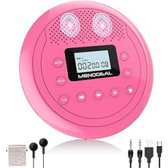 MONODEAL Portable CD Player with Speaker, Portable CD Player, Rechargeable Discman CD Player for Car, Children, Anti-Skip CD Player, Small with Headphones for Audio Books, Music Listening