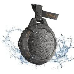 MIFA Tango pārnēsājamais Bluetooth skaļrunis ar lukturīti, IP67 ūdensnecaurlaidīgs un triecienizturīgs, basa skaļums Bluetooth 5.3, 25 stundu atskaņošanas laiks (melns)