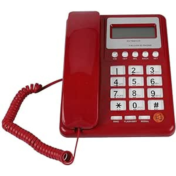 ASHATA Corded Telephone Cord Telephone, LCD Display DTMF/FSK Caller ID Desktop Phone, Home Hotel Landline Telephone Analogue Telephone Desk Phone with Redial Flash Function