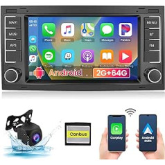 podofo Wireless Carplay 7 collu Android automašīnas radio priekš VW Touareg 2004-2011 priekš VW Transporter T5 Multivan 2004-2009 ar ekrānu Android Car ar AHD atpakaļgaitas kameru Bluetooth RDS/FM radio