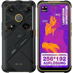 AGM Glory G1S Outdoor Mobile Phone 5G with 256 x 192 Thermal Imaging Camera 25 Hz, 8 GB + 128 GB Outdoor Smartphone without Contract Snapdragon 480, 20 MP Night Vision Camera + 48 MP Camera 6.53 Inch FHD+ 55500000 mAh, Ah, Anch 8