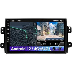 4G + 64G Android 12 automašīnas radio priekš Suzuki SX4 2006-2013/Fiat Sedici 2005-2014 ar GPS navigāciju Bluetooth MirrorLink RDS FM WiFi atpakaļgaitas kamera Carplay DSP AUX 2 DIN