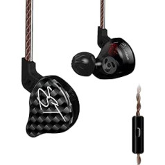 CCA KZ ZST krāsainas ausīs ievietojamas austiņas 1BA 1DD divu draiveru vadu HiFi Ergonomiskas spēļu austiņas ar 2 kontaktu noņemamu kabeli dziedātājam Audiophile DJ Black ar mikrofonu