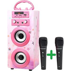 DYNASONIC Bluetooth skaļrunis bērnu karaoke sistēmai, MP3 atskaņotāju kastes, akumulatora skaļruņu kaste, 025