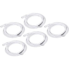 YOKIVE Pack of 5 T5 T8 LED Tube Connection Round Cable Extendable Cord with Double End Connect Light Tubes Perfect for LED Integrated Pipes (White 4.92 ft)