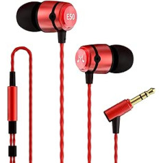 SoundMAGIC E50 V1 vadu austiņas bez mikrofona, ausīs ievietojamas HiFi austiņas, troksni izolējošas austiņas, ērti pieguļoši, melni sarkani