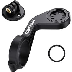 RAVEMEN AOM01 stiprinājums saderīgs ar Garmin/Coospo/CYCPLUS/iGPSPORT velodatoru, saderīgs ar GoPro / FR160 / velosipēda lukturiem, piemērots 31,8 mm stūres stiprinājumam