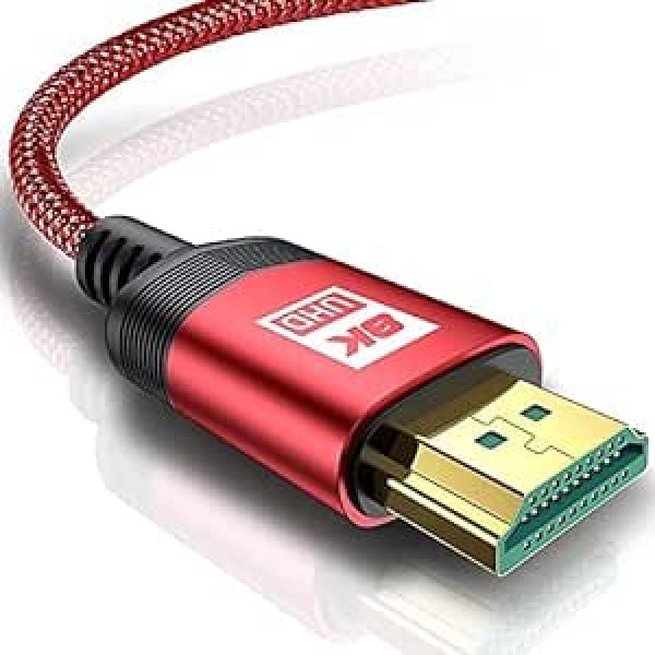 AviBrex 8K HDMI kabelis 5 m, HDMI kabelis 8K @ 60Hz 18Gbps liela ātruma HDMI 2.0 kabelis neilona pinums, apzeltīti savienotāji ar Ethernet/audio atgriešanas kanālu, saderīgs ar video 4K UHD 2160p