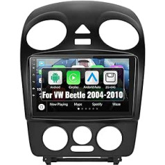 2G + 64G CAMECHO Android 12 automašīnas radio priekš VW Beetle 2004-2010,9 collu Car Radio Touch displejs ar Carplay Android Car Navigation HiFi RDS Bluetooth un USB + atpakaļgaitas kameru